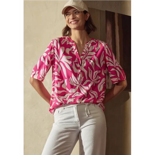 Cecil / Kurzarm Bluse mit floralem Muster - beetroot pink / Pink / 100% Viskose / XS M L XL S XXL