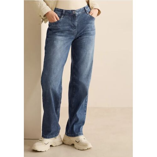 Cecil / Straight Leg Jeans - mid blue wash / Blau / 93% Baumwolle/5% Elastomultieste/2% Elasthan / 29 28 34 27 26 30 33 25 36