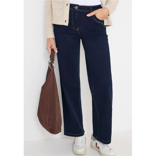 Cecil / Wide Leg Rinsed Jeans - rinsed wash / Blau / 81% Baumwolle/17% Polyester/2% Elasthan / 29 31 32 36 36 32 33 33 34 27 31 28 28 30 29 30 34 26 25