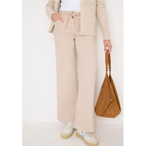 Cecil / Wide Leg Jeans mit Flare - eggshell white / Beige / 50% Organic Cotton/48% Baumwolle/2% Elasthan / 26 32 25 34 27 33 29 33 34 32 36 36 30 27