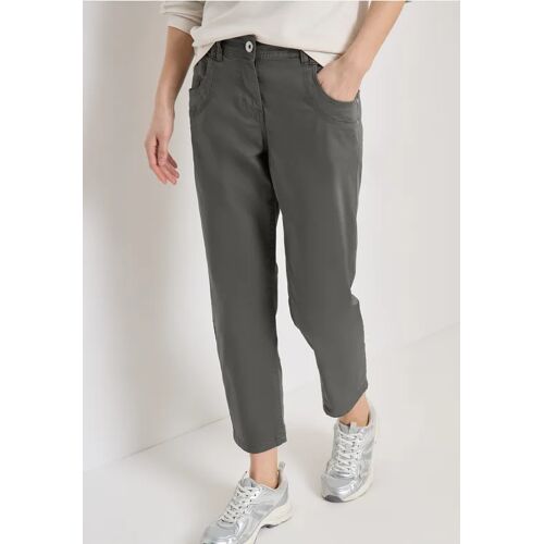 Cecil / Mid Waist Slim Leg Hose im Casual Fit - clear khaki / Grün / 96% Baumwolle/4% Elasthan / 34 32 25 31 26 33 28 36 27 29 30