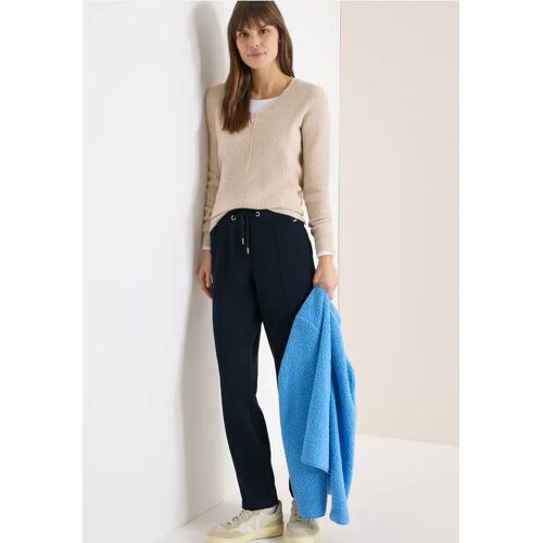 Cecil / Slim Leg Hose - universal blue / Blau / 54% Recycled Polyester/39% Viskose/7% Elasthan / XS XL L XS XL XXL S L M M S XXL