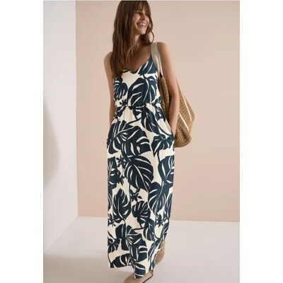 Cecil / Maxikleid mit V-Neck und Print - palm breeze green / Grün / 100% Viskose / M XL L XXL Cecil / Maxikleid mit V-Neck und Print - palm breeze green / Grün / 100% Viskose / M XL L XXL