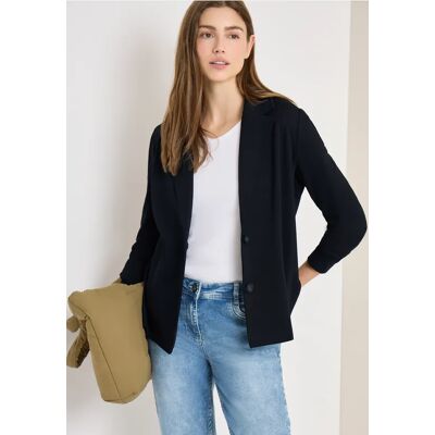 Cecil / Basic Blazer mit Reverskragen - universal blue / Blau / 66% Viskose/30% Polyester/4% Elasthan / XL L XXL M XS S Cecil / Basic Blazer mit Reverskragen - universal blue / Blau / 66% Viskose/30% Polyester/4% Elasthan / XL L XXL M XS S