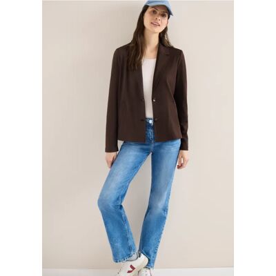 Cecil / Basic Blazer mit Reverskragen - macchiato brown / Braun / 66% Viskose/30% Polyester/4% Elasthan / M L XS XXL S XL Cecil / Basic Blazer mit Reverskragen - macchiato brown / Braun / 66% Viskose/30% Polyester/4% Elasthan / M L XS XXL S XL