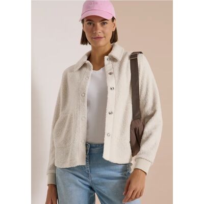 Cecil / Teddy-Overshirt mit Knopfleiste - teddy vanilla white / Weiß / 100% Polyester / 3XL L S M XXL XL Cecil / Teddy-Overshirt mit Knopfleiste - teddy vanilla white / Weiß / 100% Polyester / 3XL L S M XXL XL