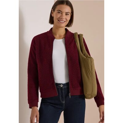 Cecil / Teddy-Blouson in Unifarbe mit Zipper - red wine / Rot / 100% Polyester / XL 3XL L XXL M XS S Cecil / Teddy-Blouson in Unifarbe mit Zipper - red wine / Rot / 100% Polyester / XL 3XL L XXL M XS S