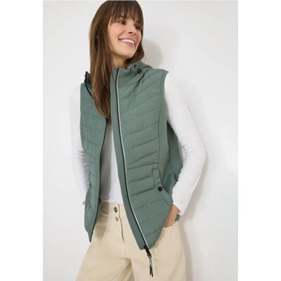 Cecil / Hoodie Weste - kelp green / Grün / 67% Polyester/27% Viskose/6% Elasthan / XXL L M XL Cecil / Hoodie Weste - kelp green / Grün / 67% Polyester/27% Viskose/6% Elasthan / XXL L M XL