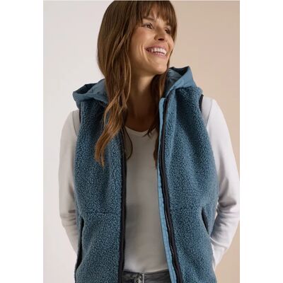 Cecil / Teddy-Weste mit abnehmbarer Kapuze - mountain air blue / Blau / 100% Polyester / L M XL S XXL Cecil / Teddy-Weste mit abnehmbarer Kapuze - mountain air blue / Blau / 100% Polyester / L M XL S XXL