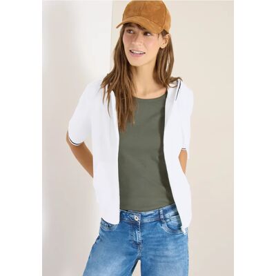 Cecil / Kurzarm Sweatjacke mit Kapuze - vanilla white / Weiß / 50% Polyester/47% Baumwolle/3% Elasthan / M L XL XXL Cecil / Kurzarm Sweatjacke mit Kapuze - vanilla white / Weiß / 50% Polyester/47% Baumwolle/3% Elasthan / M L XL XXL