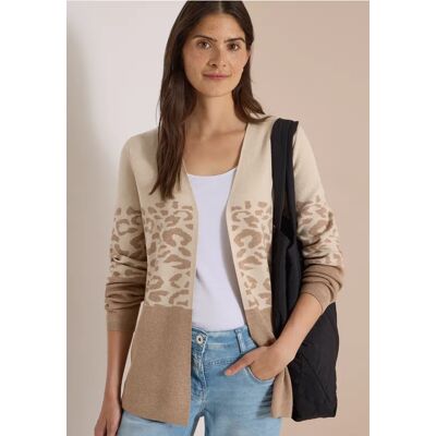 Cecil / Offener Cardigan mit Jacquard-Muster - creamy mocha melange / Braun / 52% LENZING™ EcoVero/28% Polyester/20% Nylon / M S XL L XS 3XL XXL Cecil / Offener Cardigan mit Jacquard-Muster - creamy mocha melange / Braun / 52% LENZING™ EcoVero/28% Polyester/20% Nylon / M S XL L XS 3XL XXL