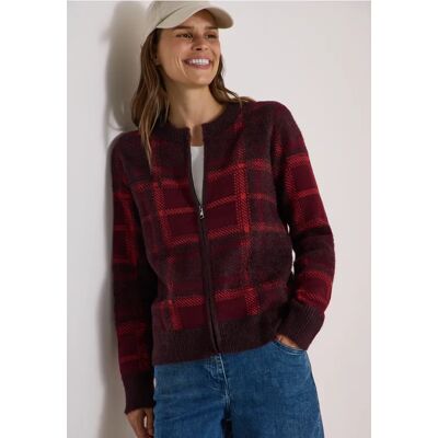 Cecil / Federgarn Cardigan mit Rundhals - red wine / Rot / 52% Baumwolle/48% Polyester / 3XL XXL M L S XS XL Cecil / Federgarn Cardigan mit Rundhals - red wine / Rot / 52% Baumwolle/48% Polyester / 3XL XXL M L S XS XL