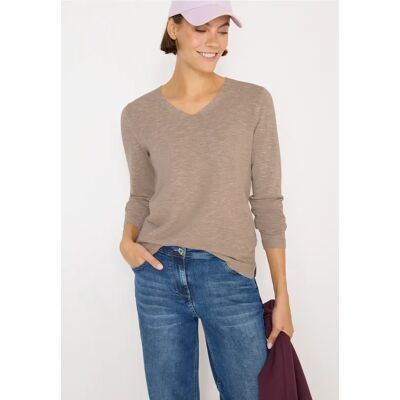 Cecil / V-Neck Pullover - toffee cream heather melange / Beige / 60% Baumwolle/40% Polyester / L XS M S XXL XL Cecil / V-Neck Pullover - toffee cream heather melange / Beige / 60% Baumwolle/40% Polyester / L XS M S XXL XL