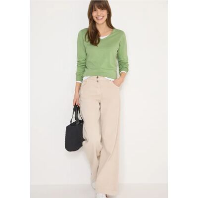 Cecil / Basic Pullover - bamboo green melange / Grün / 60% Baumwolle/40% Viskose / XS M XXL L S Cecil / Basic Pullover - bamboo green melange / Grün / 60% Baumwolle/40% Viskose / XS M XXL L S