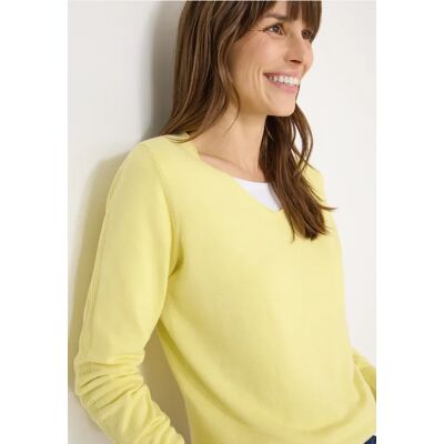 Cecil / Basic Pullover - iced yellow melange / Gelb / 60% Baumwolle/40% Viskose / S XXL M L XL XS Cecil / Basic Pullover - iced yellow melange / Gelb / 60% Baumwolle/40% Viskose / S XXL M L XL XS