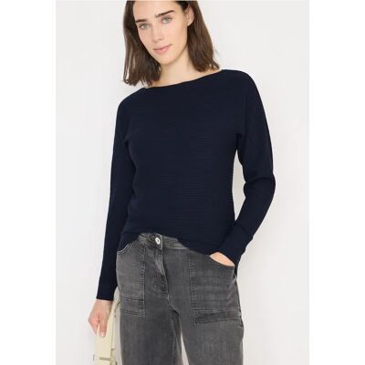 Cecil / Cosy Strukturmix Dolman - urban dark blue / Blau / 50% LENZING™ EcoVero/28% Polyester/22% Nylon / XS XL S M L Cecil / Cosy Strukturmix Dolman - urban dark blue / Blau / 50% LENZING™ EcoVero/28% Polyester/22% Nylon / XS XL S M L