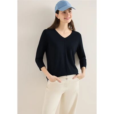 Cecil / 3/4-Arm Pullover mit Struktur - universal blue / Blau / 60% Organic Cotton/40% Viskose / XS XXL M S Cecil / 3/4-Arm Pullover mit Struktur - universal blue / Blau / 60% Organic Cotton/40% Viskose / XS XXL M S