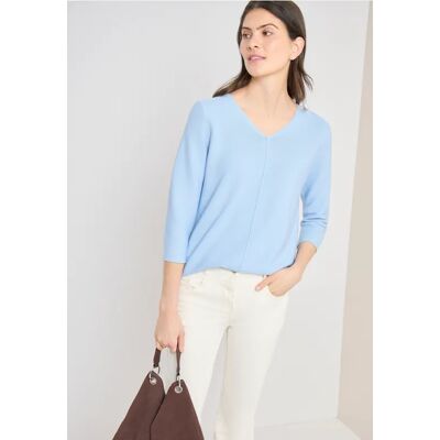 Cecil / 3/4-Arm Pullover mit Struktur - light sky blue / Blau / 60% Organic Cotton/40% Viskose / XS M L XL S XXL Cecil / 3/4-Arm Pullover mit Struktur - light sky blue / Blau / 60% Organic Cotton/40% Viskose / XS M L XL S XXL