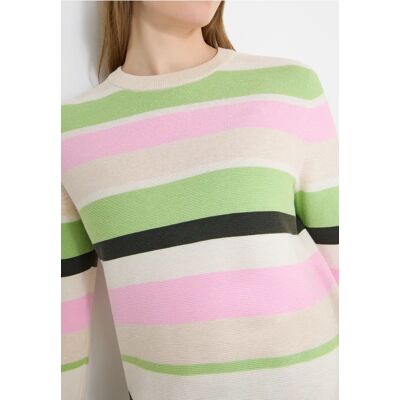 Cecil / Gestreifter Pullover - bamboo green / Grün / 100% Baumwolle / XL L S XS 3XL XXL M Cecil / Gestreifter Pullover - bamboo green / Grün / 100% Baumwolle / XL L S XS 3XL XXL M