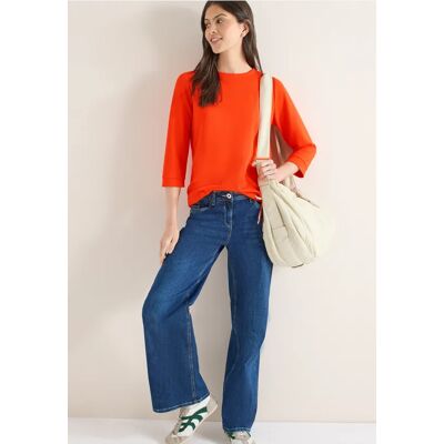 Cecil / Soft Touch Shirt - cherry tomato orange / Orange / 48% Polyester/48% Viskose/4% Elasthan / XXL M S L XL Cecil / Soft Touch Shirt - cherry tomato orange / Orange / 48% Polyester/48% Viskose/4% Elasthan / XXL M S L XL
