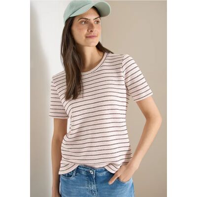 Cecil / Kurzarm Shirt mit Rundhals und Struktur - sweet grape red / Rot / 55% Baumwolle/45% Polyester / XXL XL L XS Cecil / Kurzarm Shirt mit Rundhals und Struktur - sweet grape red / Rot / 55% Baumwolle/45% Polyester / XXL XL L XS