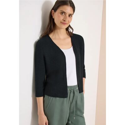 Cecil / Offene 3/4-Arm Jacke im Ajour-Look - palm breeze green / Grün / 64% Polyester/34% Viskose/2% Elasthan / XXL M XS S L XL Cecil / Offene 3/4-Arm Jacke im Ajour-Look - palm breeze green / Grün / 64% Polyester/34% Viskose/2% Elasthan / XXL M XS S L XL
