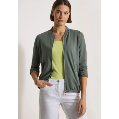 Cecil / Langarm Jacke mit Rundhals und Zipper - dried olive green / Grün / 72% Viskose/25% Polyester/3% Elasthan / XL XXL XS M L S 3XL Cecil / Langarm Jacke mit Rundhals und Zipper - dried olive green / Grün / 72% Viskose/25% Polyester/3% Elasthan / XL XXL XS M L S 3XL