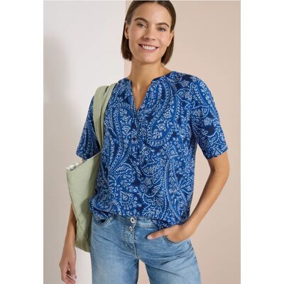 Cecil / Kurzarm Bluse mit Paisley Print - universal blue / Blau / 100% Viskose / L XXL M 3XL Cecil / Kurzarm Bluse mit Paisley Print - universal blue / Blau / 100% Viskose / L XXL M 3XL