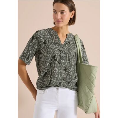 Cecil / Kurzarm Bluse mit Paisley Print - khaki / Grün / 100% Viskose / S XXL XS M Cecil / Kurzarm Bluse mit Paisley Print - khaki / Grün / 100% Viskose / S XXL XS M