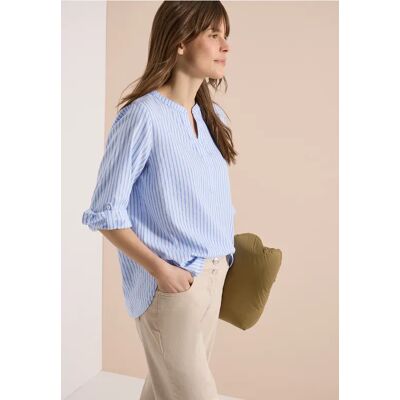 Cecil / Langarm Bluse in Seersuckerqualität - blouse blue / Blau / 78% Baumwolle/22% Modal / S L M XXL XL Cecil / Langarm Bluse in Seersuckerqualität - blouse blue / Blau / 78% Baumwolle/22% Modal / S L M XXL XL