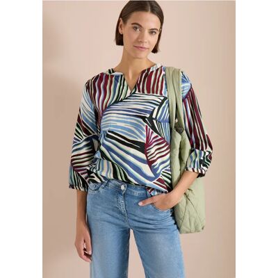 Cecil / 3/4-Arm Tunika in Seersuckerqualität - palm breeze green / Grün / 78% Baumwolle/22% Modal / XL XS XXL S Cecil / 3/4-Arm Tunika in Seersuckerqualität - palm breeze green / Grün / 78% Baumwolle/22% Modal / XL XS XXL S