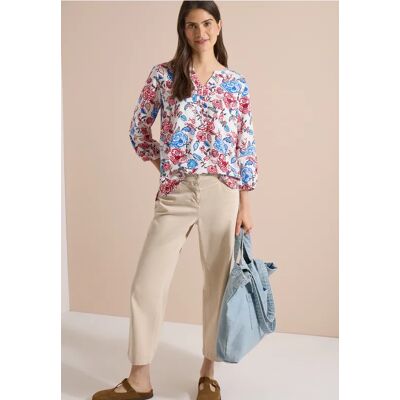 Cecil / 3/4-Arm Tunika mit floralem Muster - vanilla white / Weiß / 100% Viskose / XXL XL L M Cecil / 3/4-Arm Tunika mit floralem Muster - vanilla white / Weiß / 100% Viskose / XXL XL L M