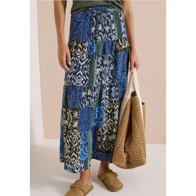 Cecil / Maxi-Rock mit grafischem Muster - universal blue / Blau / 100% Viskose / XS L XL 3XL XXL Cecil / Maxi-Rock mit grafischem Muster - universal blue / Blau / 100% Viskose / XS L XL 3XL XXL