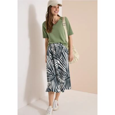 Cecil / Midi-Rock mit grafischem Muster - palm breeze green / Grün / 100% Viskose / L XXL XL M S XS Cecil / Midi-Rock mit grafischem Muster - palm breeze green / Grün / 100% Viskose / L XXL XL M S XS