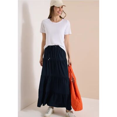 Cecil / Maxi-Rock mit Volants und Elastikbund - universal blue / Blau / 100% Viskose / L XXL S XS XL Cecil / Maxi-Rock mit Volants und Elastikbund - universal blue / Blau / 100% Viskose / L XXL S XS XL