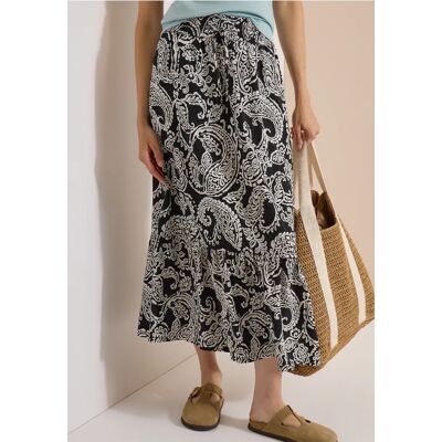 Cecil / Maxi-Rock mit floralem Muster - Black / Schwarz / 100% Viskose / 3XL XXL L S M XL XS Cecil / Maxi-Rock mit floralem Muster - Black / Schwarz / 100% Viskose / 3XL XXL L S M XL XS