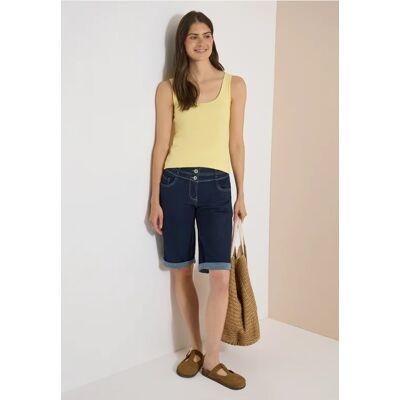 Cecil / High Waist Wide Leg Shorts im Loose Fit - rinsed wash / Blau / 66% Baumwolle/32% Polyester/2% Elasthan / 27 30 29 34 31 33 25 28 26 Cecil / High Waist Wide Leg Shorts im Loose Fit - rinsed wash / Blau / 66% Baumwolle/32% Polyester/2% Elasthan / 27 30 29 34 31 33 25 28 26