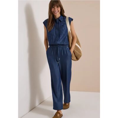 Cecil / Wide Leg Jumpsuit in Denim-Optik - Dark blue wash / Blau / 100% Lyocell / XXL M XL L Cecil / Wide Leg Jumpsuit in Denim-Optik - Dark blue wash / Blau / 100% Lyocell / XXL M XL L