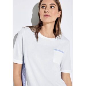 Cecil / Materialmix T-Shirt - vanilla white / Weiß / Vorderseite: 50% Modal, 50% Baumwolle,  Rückseite: 100% Baumwolle / XS S M L XL XXL