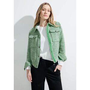 Cecil / Bouclé Jacke - celery green / Grün / Obermaterial: 50% Polyester,  50% Baumwolle, Futter: 100% Polyester / S M L XL XXL