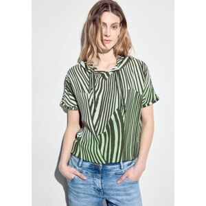 Cecil / T-Shirt mit Kapuze - cool khaki / Grün / Vorderteil: 100% Viskose, Rückseite:  50% Modal, 50% Baumwolle / XS S M L XL XXL