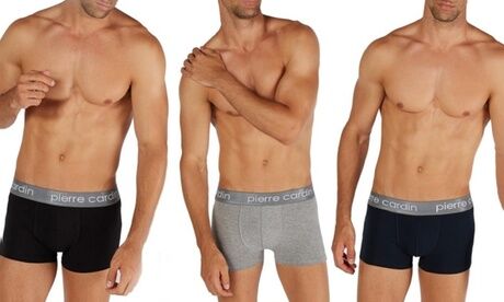 Groupon Goods Global GmbH 3er-Set Pierre Cardin Boxershorts in Schwarz, Navy und Grau in der Größe nach Wahl