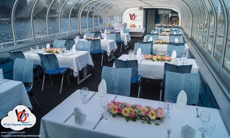 VOC die Berliner Reederei 4-Gänge-Dinner-Cruise-Schifffahrt „Berlin Sunset“ inkl. Getränke für 1 oder 2 Personen mit VOC die Berliner Reederei