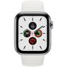 Apple Watch Series 5 (2019)   40 mm   Edelstahl   GPS + Cellular   silber   Sportarmband weiß