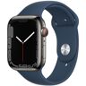 Apple Watch Series 7 Edelstahl 45 mm (2021)   GPS   graphit   Sportarmband Abyssblau