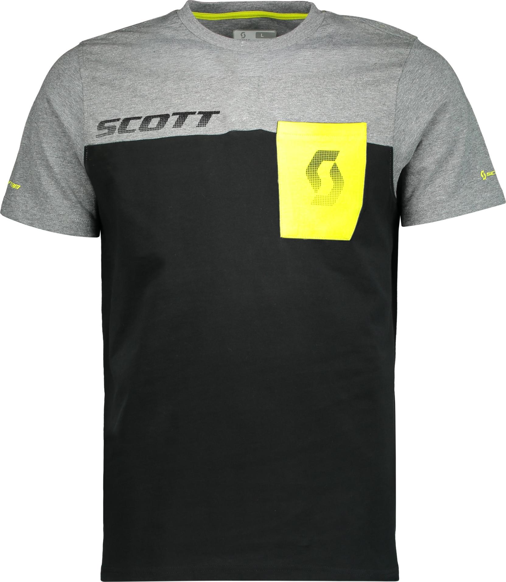 Scott T-shirt CO Factory Team s/sl black/dark grey melange (5517) M