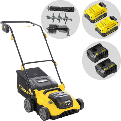 Stanley Fatmax SCOEP3801M2-QW - Akku-Rasenlüfter-Vertikutierer - 2 x 18V 4Ah Stanley Fatmax SCOEP3801M2-QW - Akku-Rasenlüfter-Vertikutierer - 2 x 18V 4Ah
