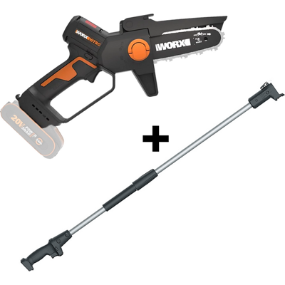 Worx Nitro WG325E - Akku-Handkettensäge + Verlängerungsstange - AKKU UND LADEGERÄT NICHT ENTHALTEN Worx Nitro WG325E - Akku-Handkettensäge + Verlängerungsstange - AKKU UND LADEGERÄT NICHT ENTHALTEN