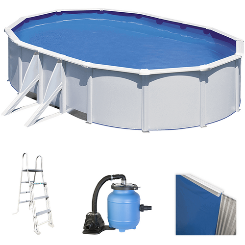 Gre Fidji Ovale 500x300x120cm - Stahl-Außenpool - Aqualoon-Filter