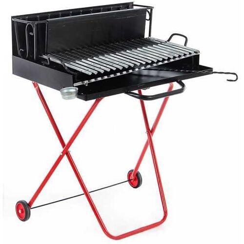 AgriEuro Premium Line Medium - Holzgrill - Grillrost aus Edelstahl 64x34 mit Auffangwanne - zusammenklappbar und tragbar